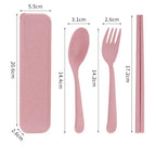 Gift Plastic Cutlery Set Simplicity With Storage Box Fork And Chopsticks Set Portable Spoon