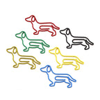 10-100pcs Creative Colorful Dachshund Paper Clips Cartoon Creative Metal Animal Special-shaped Bookmark Clip Paper Clamps