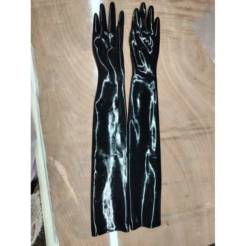 Black latex long gloves, suitable for both men and women