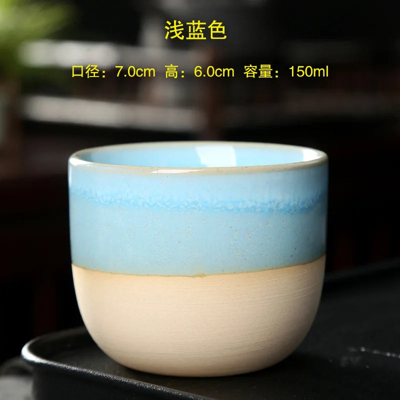 Kiln Change China Ceramic Tea Cup Pottery Jianzhan Drinkware  Temmoku Glaze Porcelain Kung Fu Cups Set for Water Latte Milk