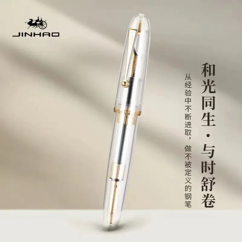 Jinhao 9019 Fountain Pen Transparent Color EF/F/M Nib Ink Student School Stationery Business Office Supplies Pens for Writing