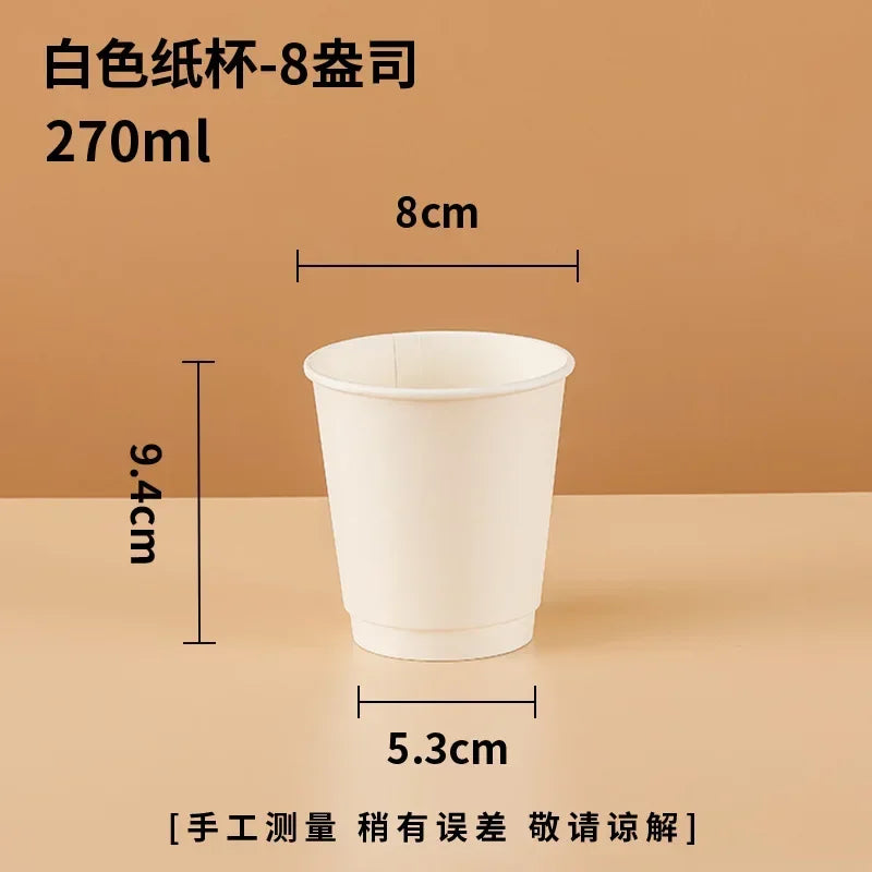 20pcs White Party Disposable Paper Cup Coffee Cup Kitchen Accessories DIY Decoration Children Birthday Wedding Picnic Tableware