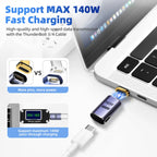 140W USB4.0 40Gbps Thunderbolt3 Magnetic Type-C OTG USB C To USB-C Fast Charge Magnet Converter Cable 8K@60Hz USB Type C Adapter