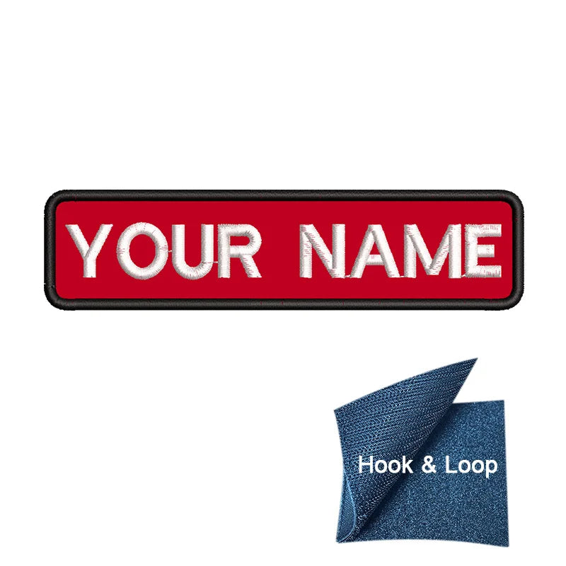 1PC 10cmX2.5cm Custom Personalized Name Embroidered Patch Number Stripes Badge Tags Armband Iron On Backing Hook & Loop Backing