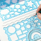 2pcs/set Multifunctional Geometric Ruler for Drawing and Crafting - Flower, Semicircle, and Geometric Patterns - Fun
