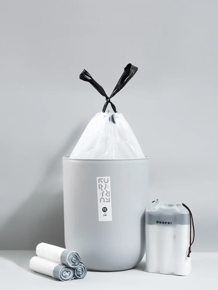 Thickened Garbage Bag with Drawstring Household Disposable Transparent Garbage Bag Dormitory Living Room Use Kitchen Trash Bags