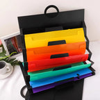 Wall-mounted document organizer, A4 size, with 6 pockets, multi-layered organization, suitable for schools, homes, and offices.
