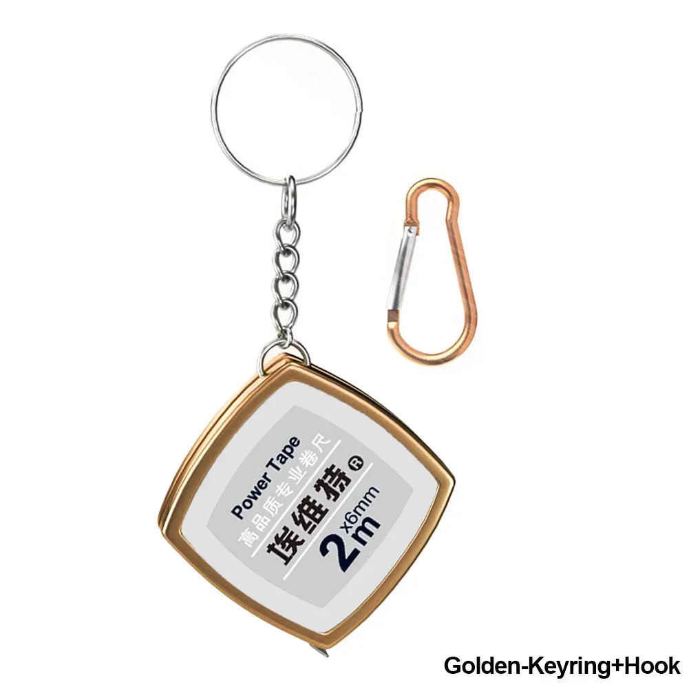 Key Ring Tape Measure Keychain Gauging Tools Retractable Ruler Pull Ruler Measuring Tools Stainless Steel Portable
