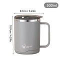 Double Wall Insulated 304 Stainless Steel Coffee Mug Leak Proof Travel Cup with Handle for Adults and Students