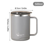 Double Wall Insulated 304 Stainless Steel Coffee Mug Leak Proof Travel Cup with Handle for Adults and Students