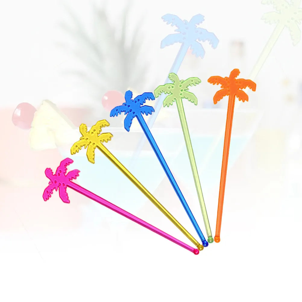 25Pcs Coffee Stir Stick Coconut Stirrers Mixing Sticks Coffee Beverage Stirring Rod Drinks Beverage Sticks Bar（Random color）