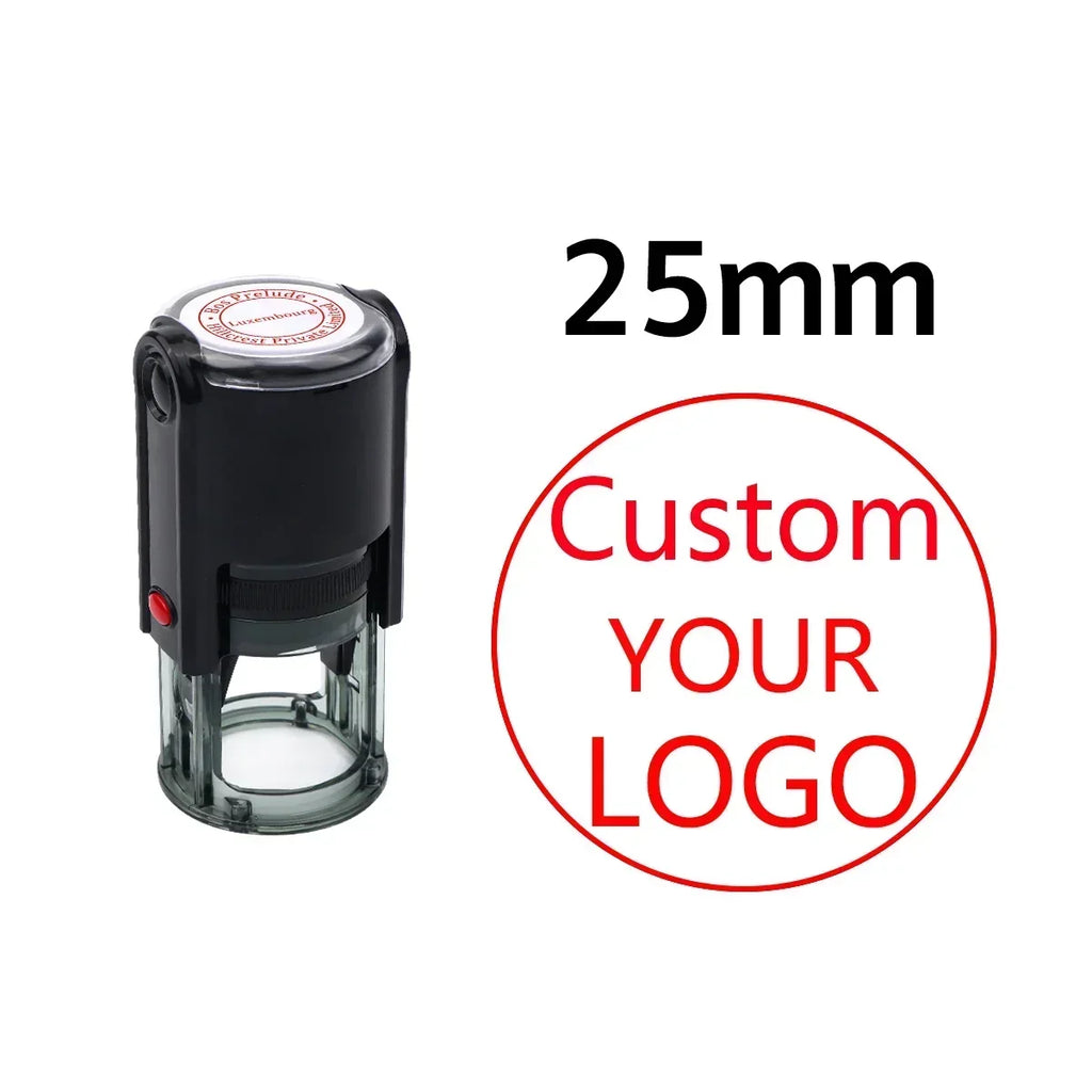 Custom Self-Inking Stamp 25/30/40/50mm Round LOGO Design Personalized Text Press-type Inking Stamp for Wedding Invitation Envelo