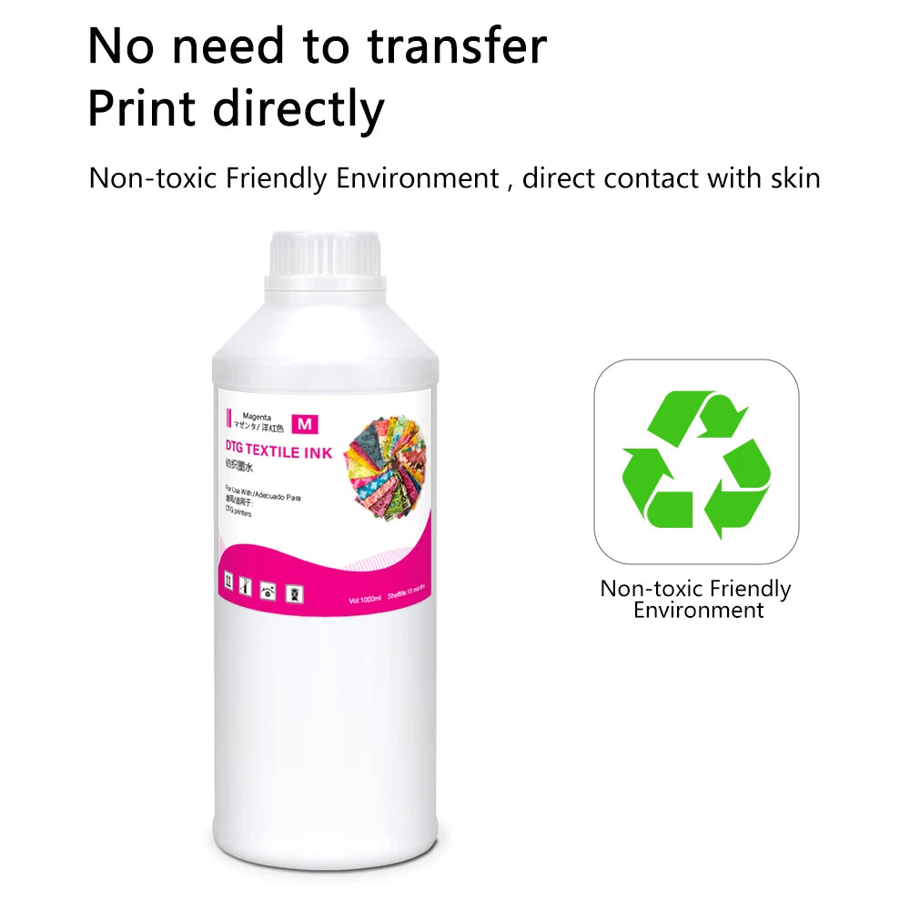 Winnerjet 1000ml GTX DTG Ink Textile Ink for Brother GTX GTX-422 PRO GTX-423 PRO GTX PRO GTX Bulk GTX PRO B Printer