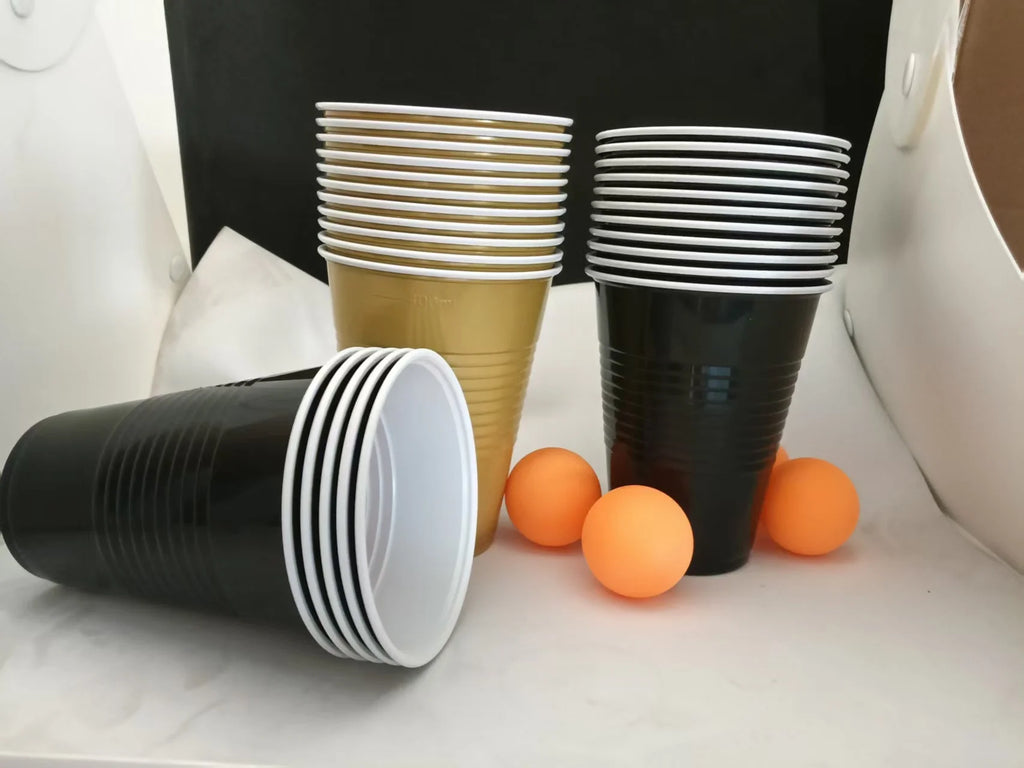 Cup Pong Game Set 22 Pcs 16 Oz Plastic Party Cups with 4 PCS Ping Pong Balls for Christmas New Year Gift  Gratuation Party