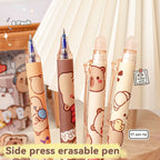 Capybara Erasable Pens 6pcs Refillable Ink Gel Pen Smudge-Free Cute Animal School Supplies for Students Office Stationery Gifts