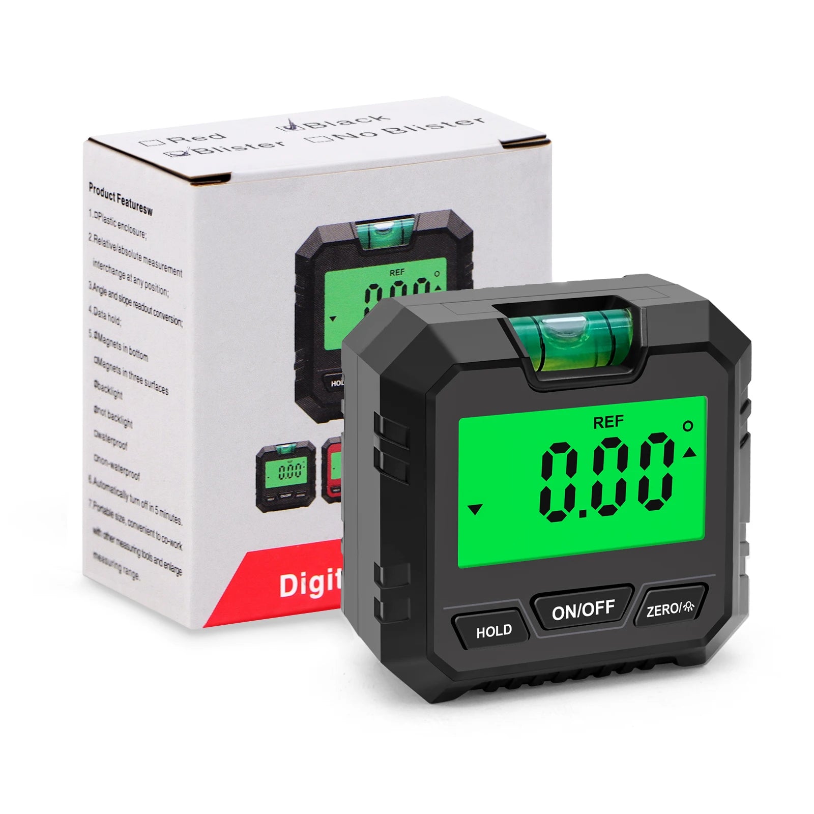 LCD Digital Angle Gauge Magnetic Protractor Inclinometer Mini Level Meter 360 Degree Angle Finder Goniometer for Decoration