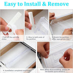 6/8/10/12-Pack Adjustable Drawer Organizers, Clear Expandable Dresser Organizers for Storing Clothes Kitchen Utensils