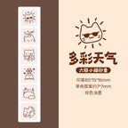 Cute Cat Emoji Stamp Daily Life Work Good Mood Series Cartoon Mini Pattern Stamps for Journaling Planner Diy Scrapbooking Decor