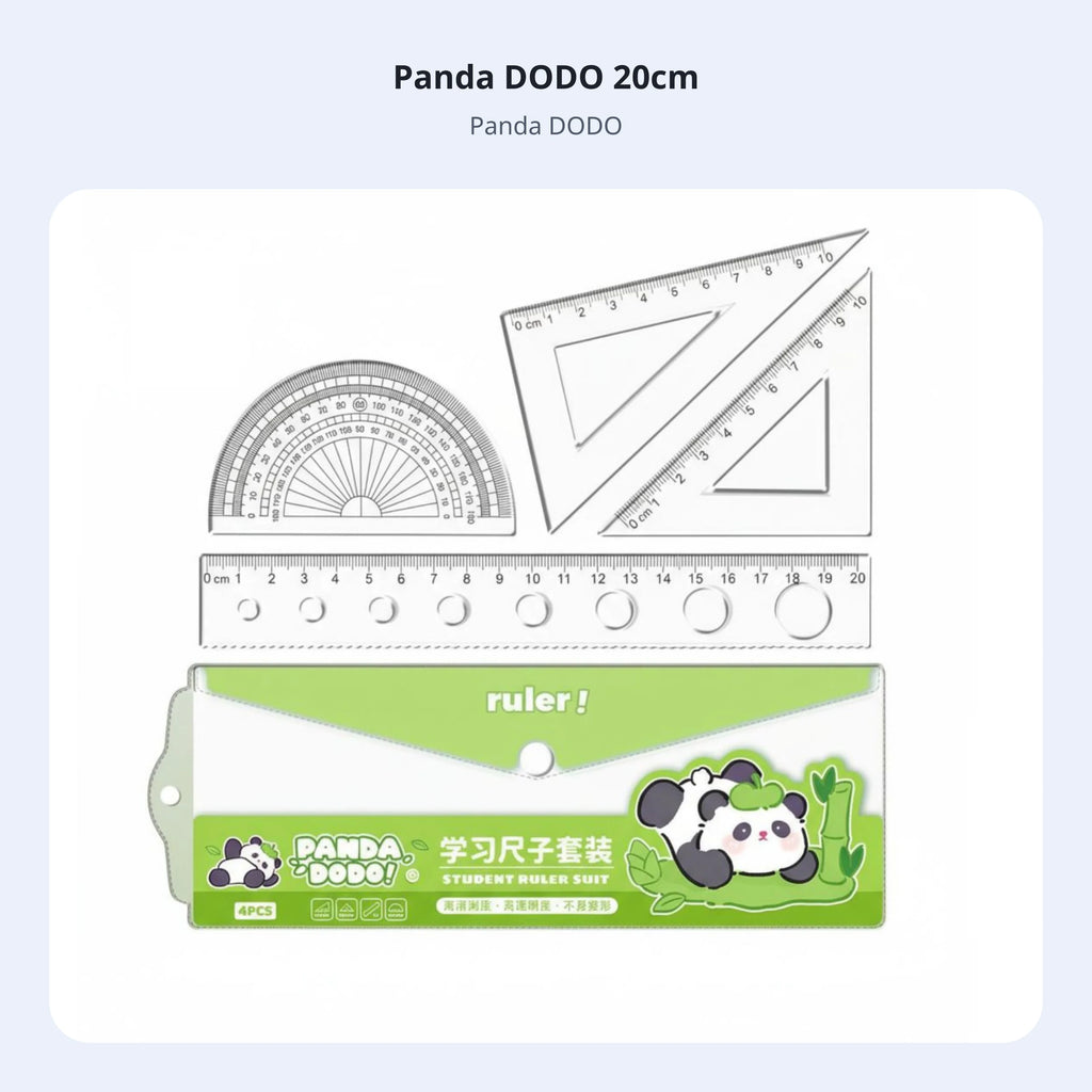 Cartoon Cat Ruler Set, Acrylic Geometry Tools, Student Stationery, Includes Triangle Ruler, Protractor, Straight Ruler, Cute