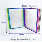 10 Page Flipping Folder A4 Wall Mounted Standard Operation Manual Data Display Rack PVC+metal Frame Material