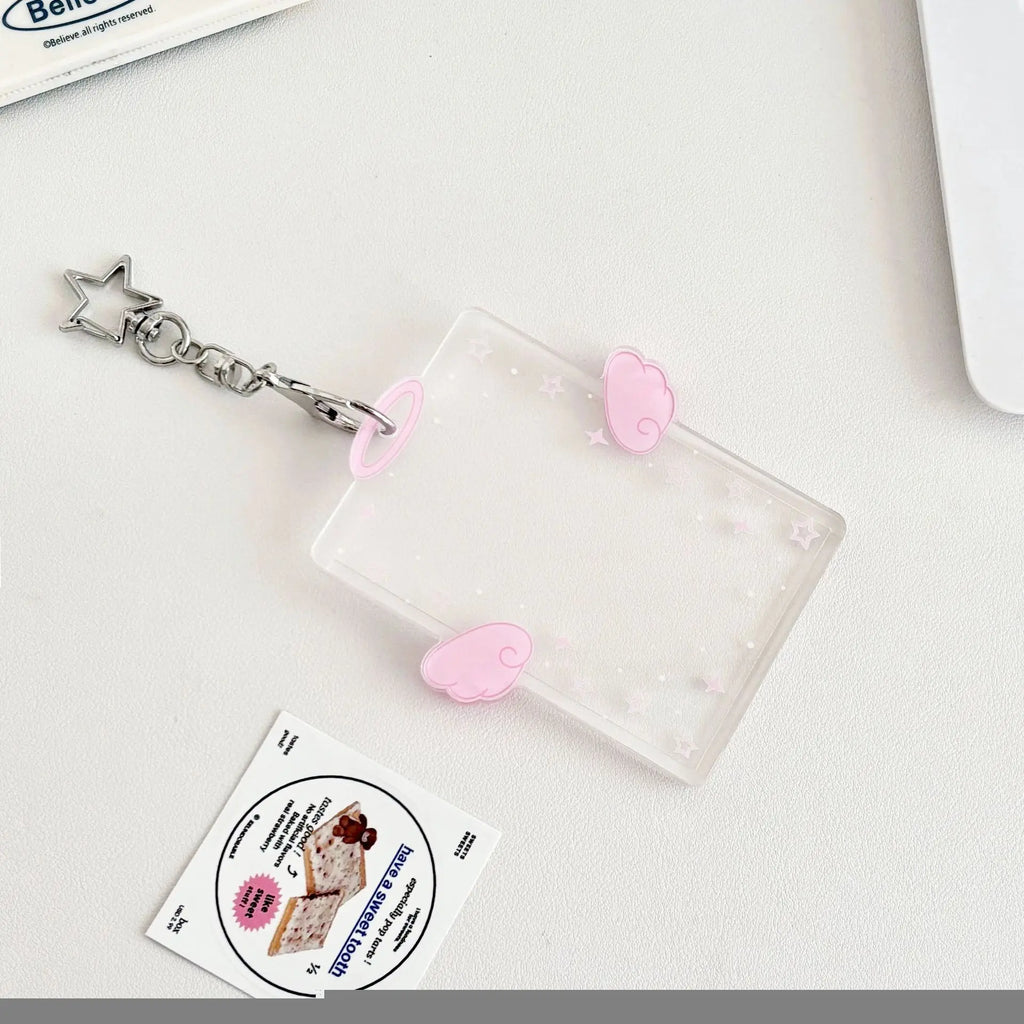 Kpop Card Holder Keychain Sleeve Clear Acrylic Badge ID Holder Idols K-pop Album Binder Photo Frame