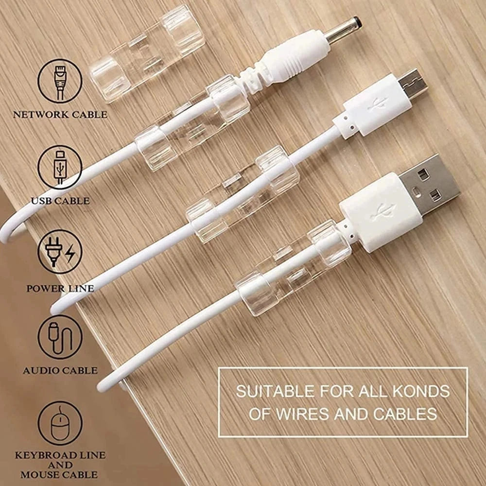 5/20PCS Adhesive Cable Clips Organizer Clips USB Wire Winder Holder Desk Cord Management For Earphone Mouse Cable in Home Office