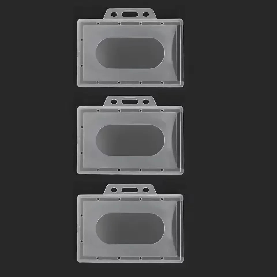20/5/1PCS Waterproof Clear Plastic PVC ID Card Name Badge Holder Transparent Business Card Sleeve Cover for School Office