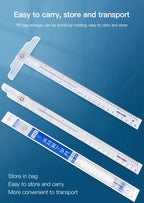 2/1pcs Multifunction Rotatable T-Square Ruler 4mm Thicken Plastic Math Line Circular Transparent Folding Geometric Drawing Ruler