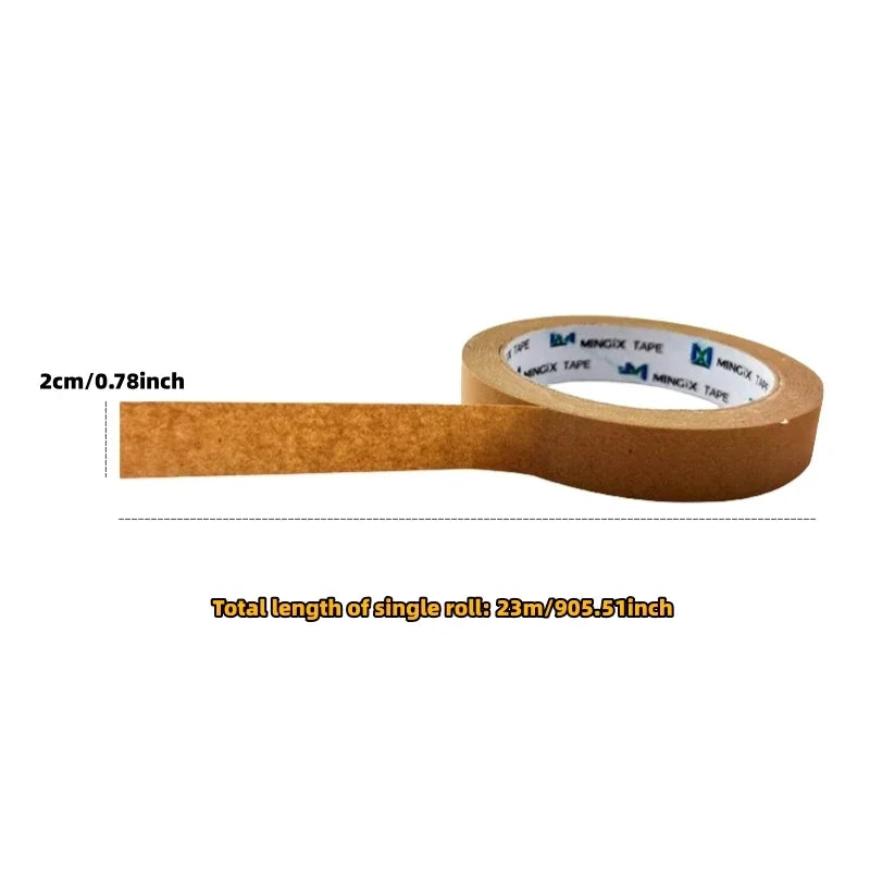 23m/Roll Brown Duct Tape Sealing Reinforced Gummed Self Adhesive Kraft Paper Flatback Carton Sealing Tape Heavy Duty Packing
