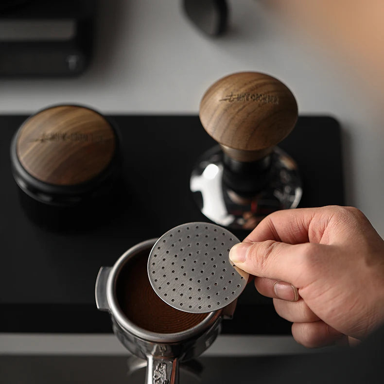 MHW-3BOMBER Titanium Coating Espresso Puck Screen 51/53/58.5mm Reusable Metal Filter 0.8mm Thickness Lower Shower Screen