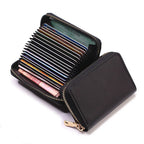 Compact Coin Purse Leather Business Credit Card Case Holder Travel Wallet for Women 20 Card Slots Small Card Pouch with