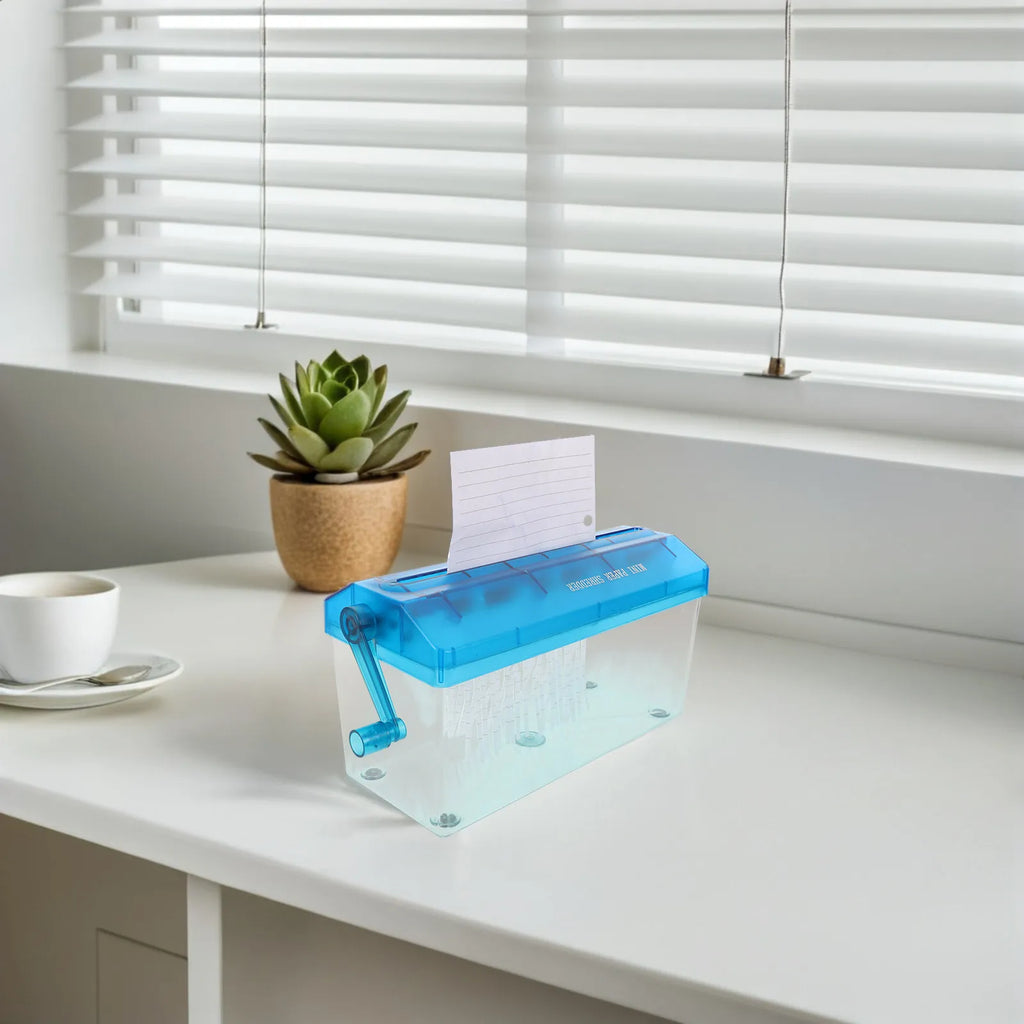 Manual Paper Shredder Mini Handheld Portable Desktop Stripe Cutting Shredder for A4 Documents Home Office Document Security