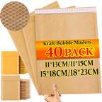 Kraft Bubble Mailers Self-Seal Mailing Envelopes Bubble Padded Mailer Package Shipping Bags for Card Jewelry Electronic Products