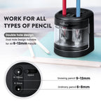 Eagle Auto Pencil Sharpener, Battery or USB Operated, Dual Holes, Dual Blades,  Portable,Office,School Supplies Stationery