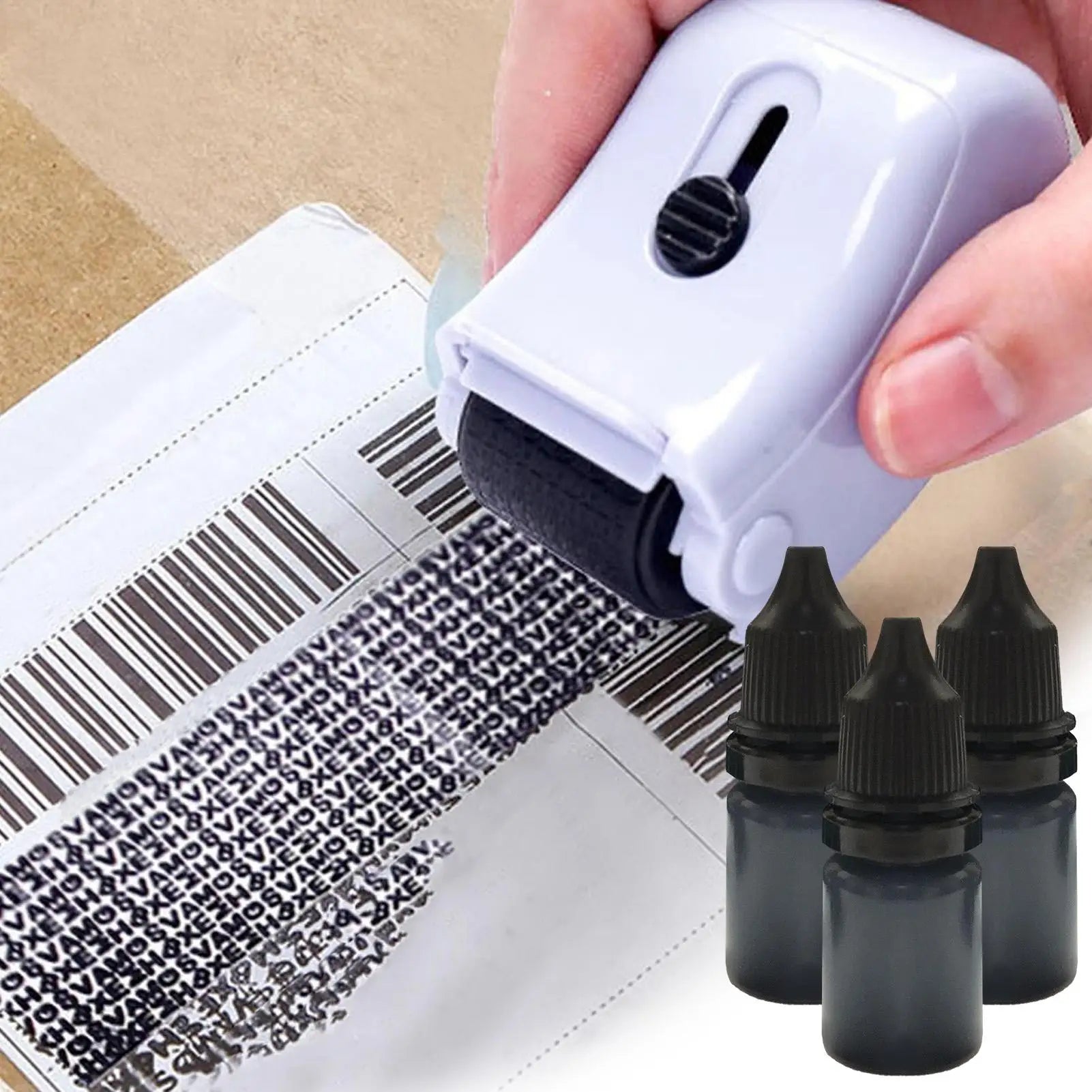 30ml Black Ink Refills Parcel Privacy Information Eliminators Anti-theft ID Security Stamp Messy Code Confidential Seal Supplies