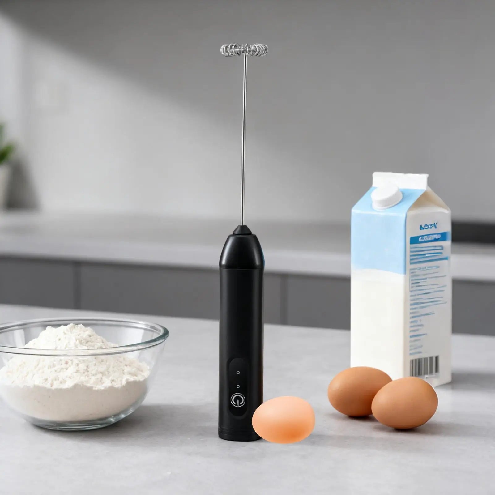 Handheld Milk Frother Wand Rechargeable Foam Stirrer Whisk Cappuccino Foam Maker for Milk Latte Chocolate Coffee Cafe Home