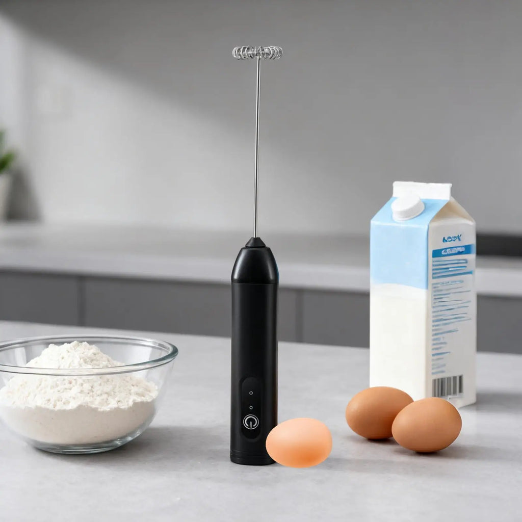 Handheld Milk Frother Wand Rechargeable Foam Stirrer Whisk Cappuccino Foam Maker for Milk Latte Chocolate Coffee Cafe Home