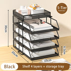 Metal desktop file rack, bookcase, office file storage box, multi-layer iron file frame, data storage, folder shelving