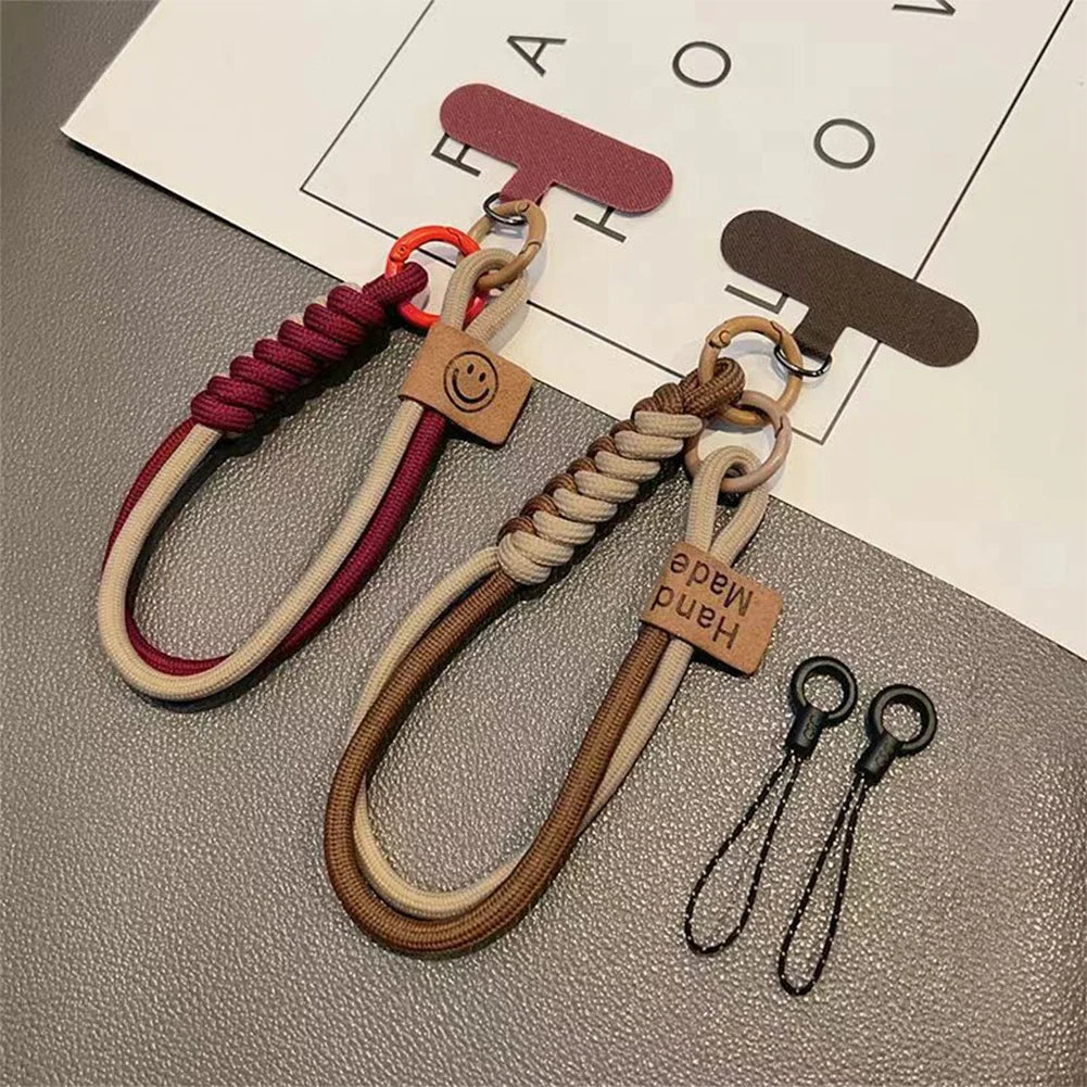 Universal Collision Color Woven Phone Straps Short Handheld Pendant Anti Fall Versatile Wristband Mobile Phone Hanging Rope