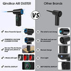 Portable  Air Blower & Vacuum Cleaner 2 in 1 Compressed Air Duster 7500mAh Cordless Duster Blower for Keyboard Computer Cleaning