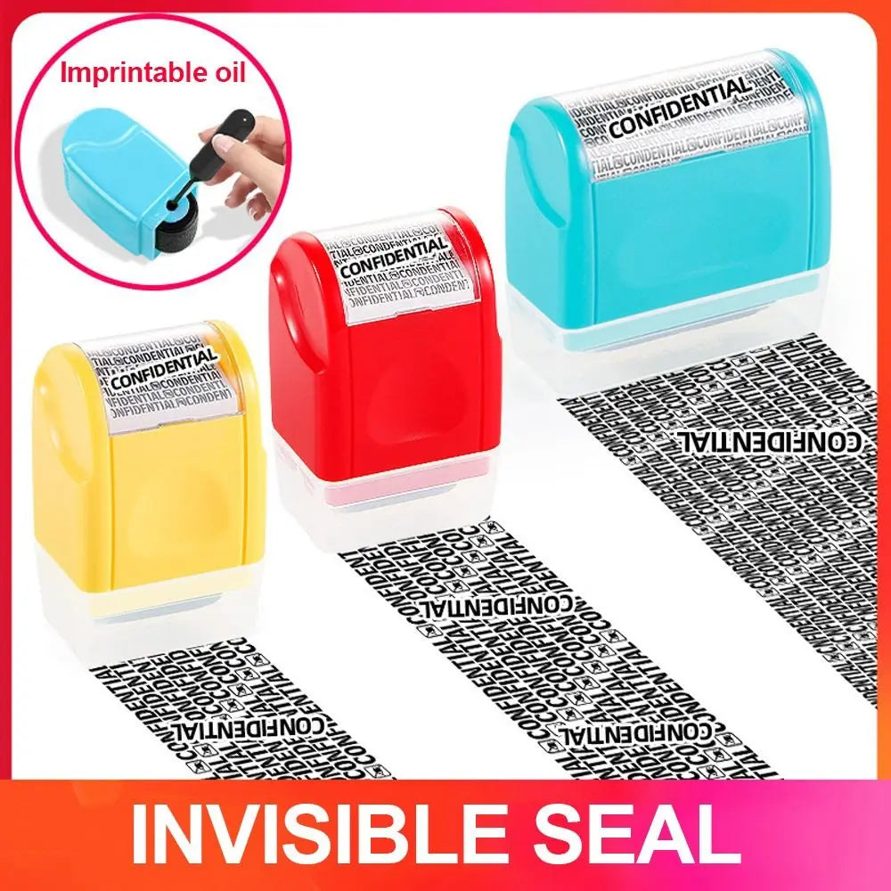 Durable Roller Identity Protection Stamps Safety Portable Confidential Stamp Privacy Protection ID Security Stamp