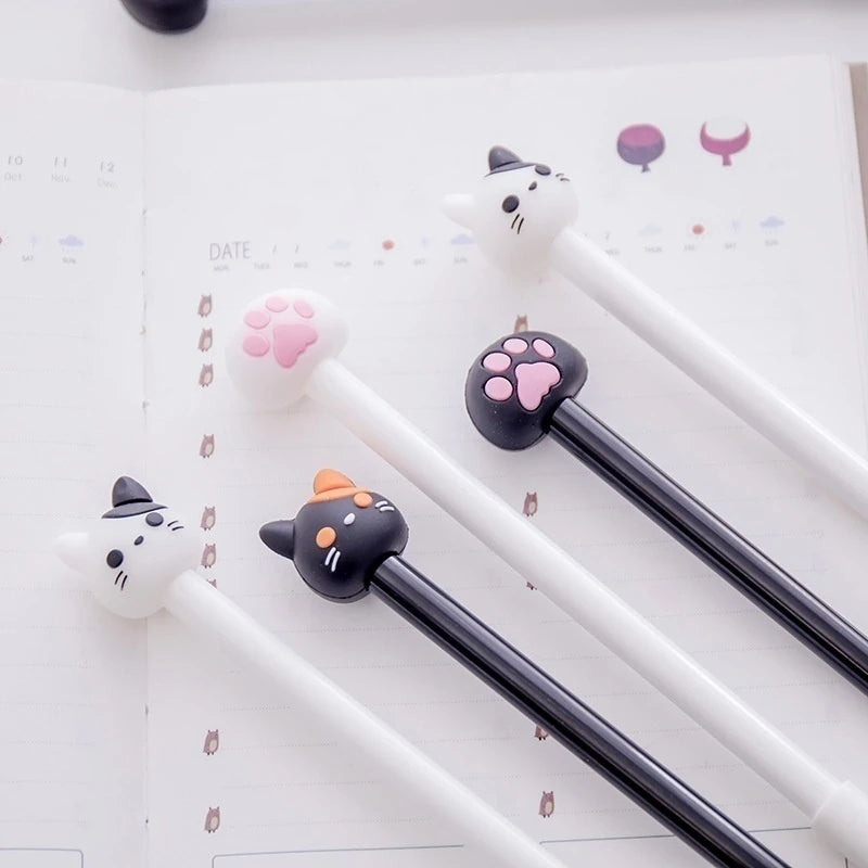 10pcs Kawaii Cat Paw Gel Pens, 0.5mm Ink Smooth Writing Pens, Cute Signature Pens for School, Office & Journaling, Random Styles