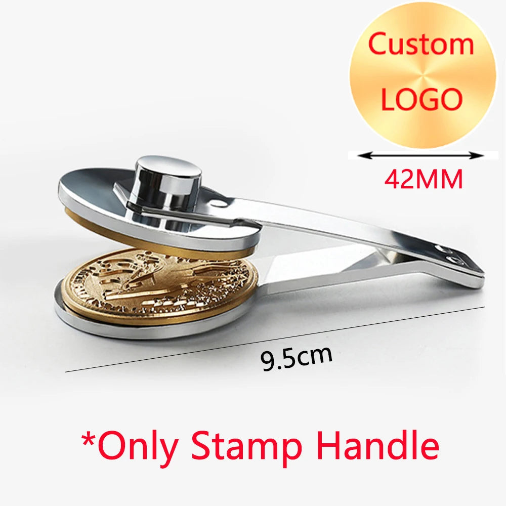Customized Embosser Stamp Private Logo Customization Library Book Invitation Wedding Embossing Stamp Company Paper Leather Seals