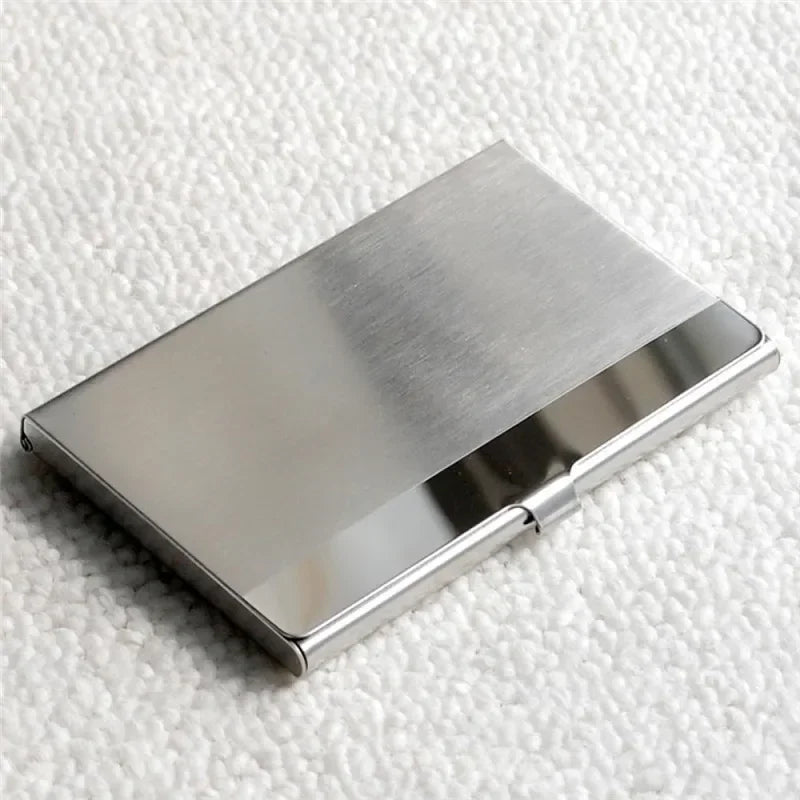 2022 New Waterproof Stainless Steel Business ID Credit Card Holder Luxury Silver Aluminium Case Cover Unisex Card Wallet