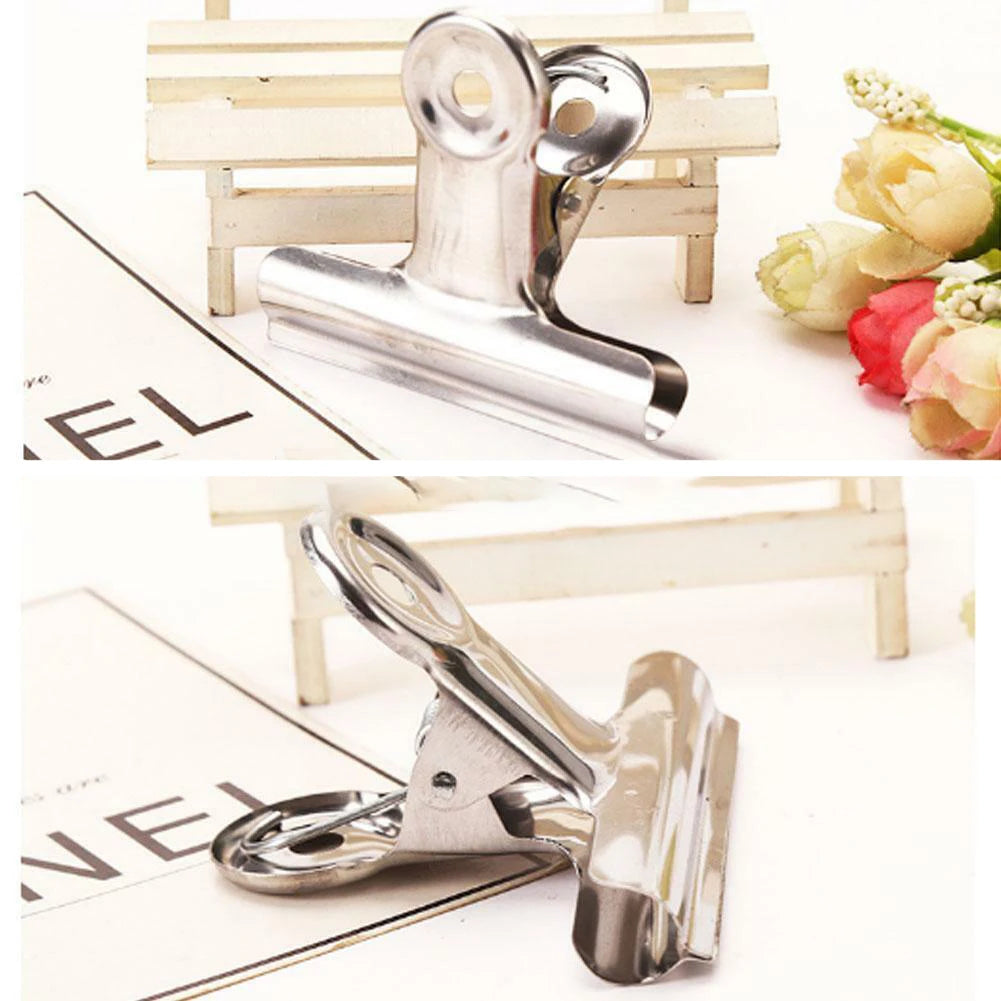 Stainless Steel Bulldog Clips Metal Office Paper Clip Binder Grip Clamp 75mm