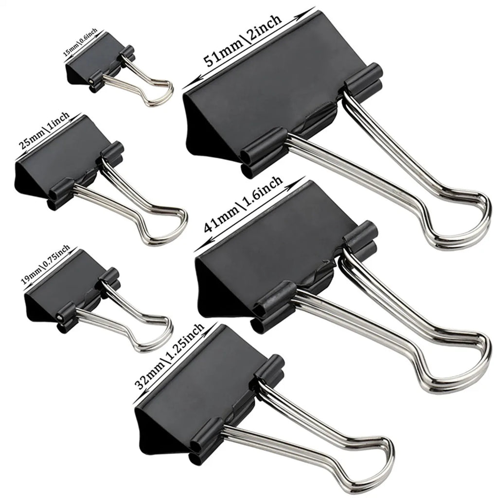 12Pcs/1BOX Binder Clip Clamps Long Tail Combination Folder Bookmark Paper Ticket Clips Effortless School Office Supplies