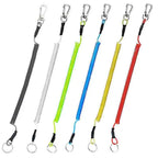 1.2m/2m/3m Max Stretch Plastic Spring Elastic Rope Fishing Lanyards With Carabiner Boating Ropes Anti-lost Phone Keychain Lock