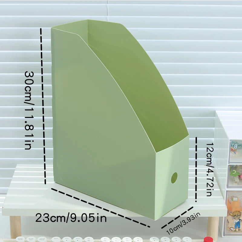 Simple Foldable Office Desktop File Storage Vertical A4 Folder With Inserts Box Large Capacity 9 Color Choices