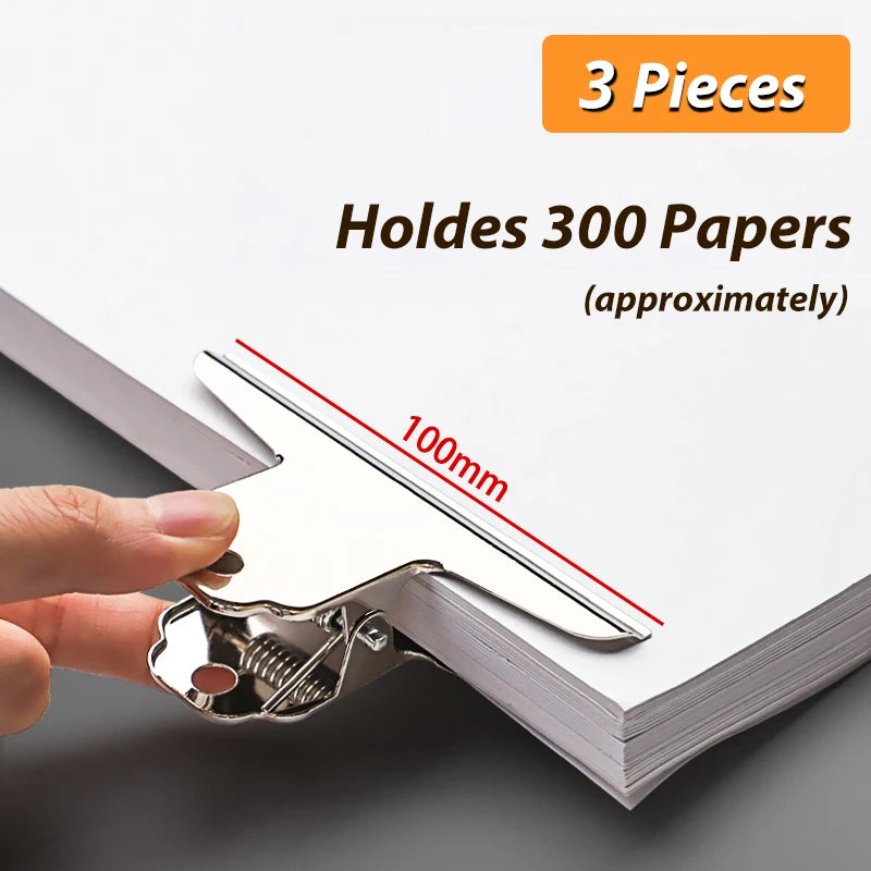 Stainless Steel Multi-functional Metal Clamp Paper Clips Strong Binder School Office Household Stationery Supplies
