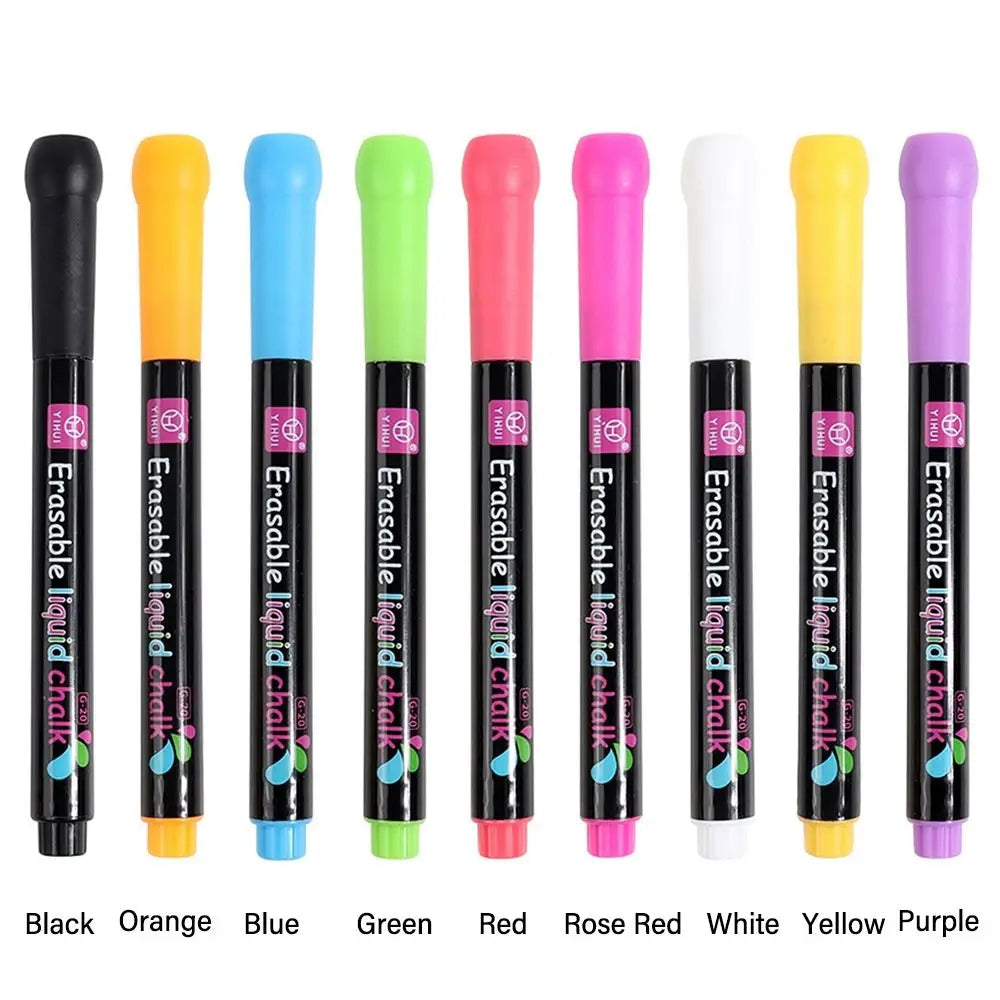 Dust Free Erasable Blackboard Graffiti Glass Window Painting Highlighters Liquid Chalk Pen Art Marker Pen Whiteboard Pen